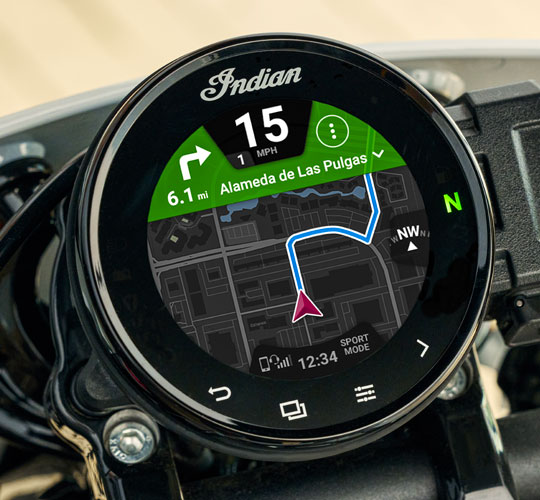 Pantalla táctil de 4 pulgadas gestionada por RIDE COMMAND